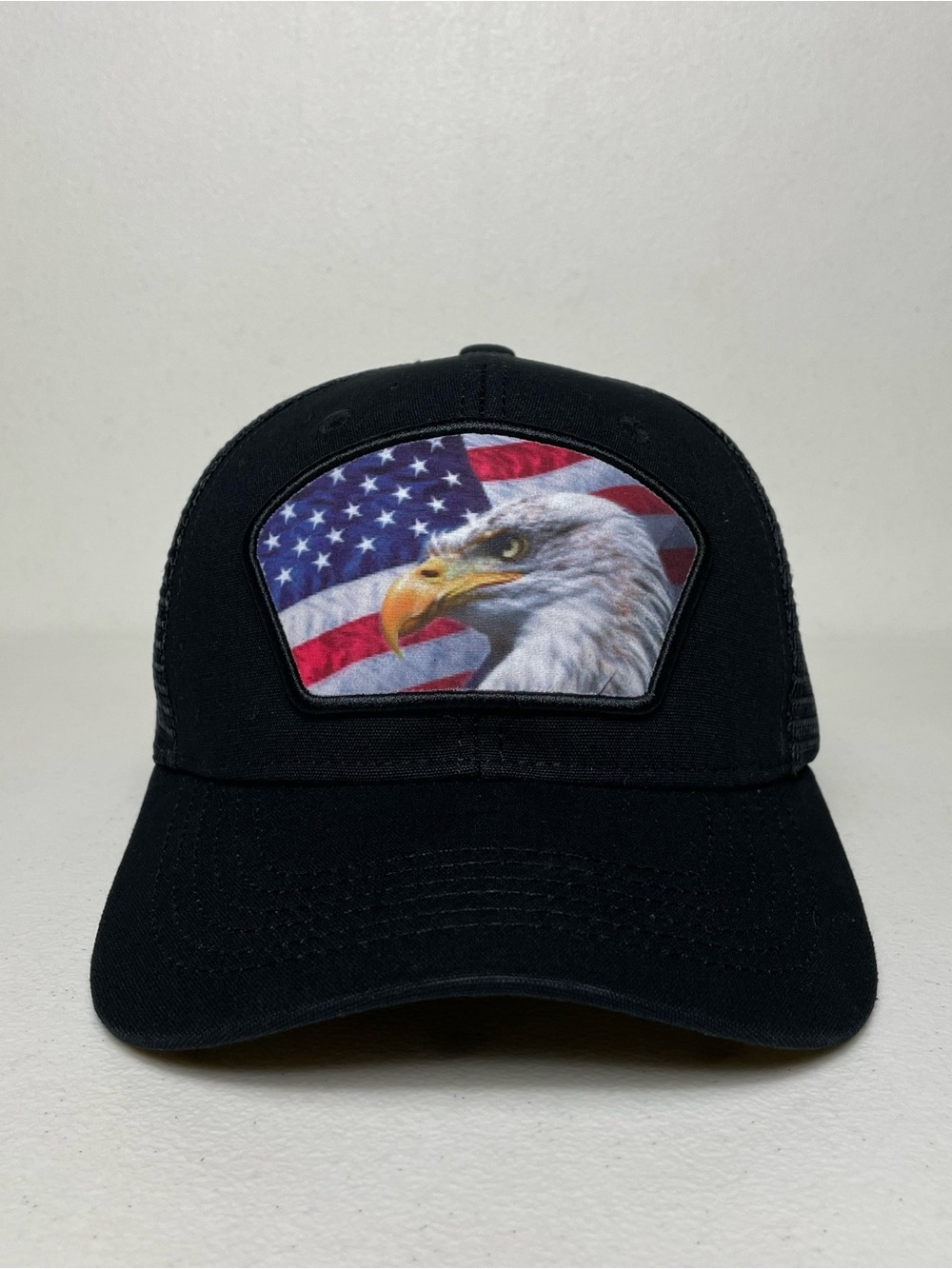 USA American Flag & Eagle Patch Snapback Trucker Hat